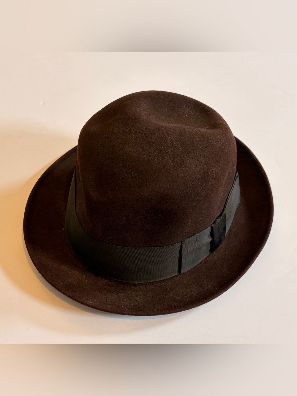 Vintage Penneys Marathon Fedora Hat 7 1/4 Brown Classic Gangster Mad Men Style